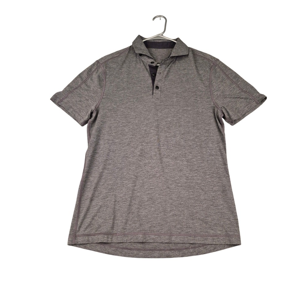 Lululemon Mens Metal Vent Tech Polo Shirt Heathered Grey Short Sleeve